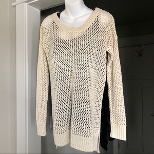 Walter Baker Open Knit Sweater with Gold Thread